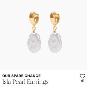 our spare change isla pearl earrings